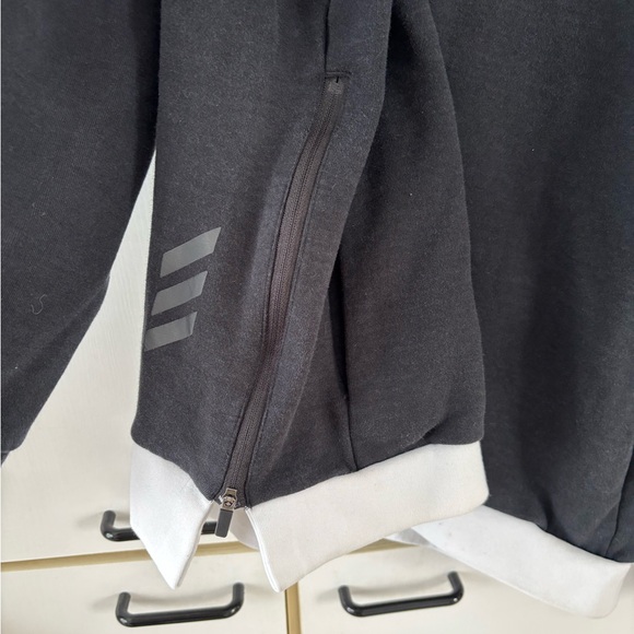 Adidas Adicross Sweatshirt Hoodie Men 2XL Half Zip-Up Black White - Picture 3 of 12
